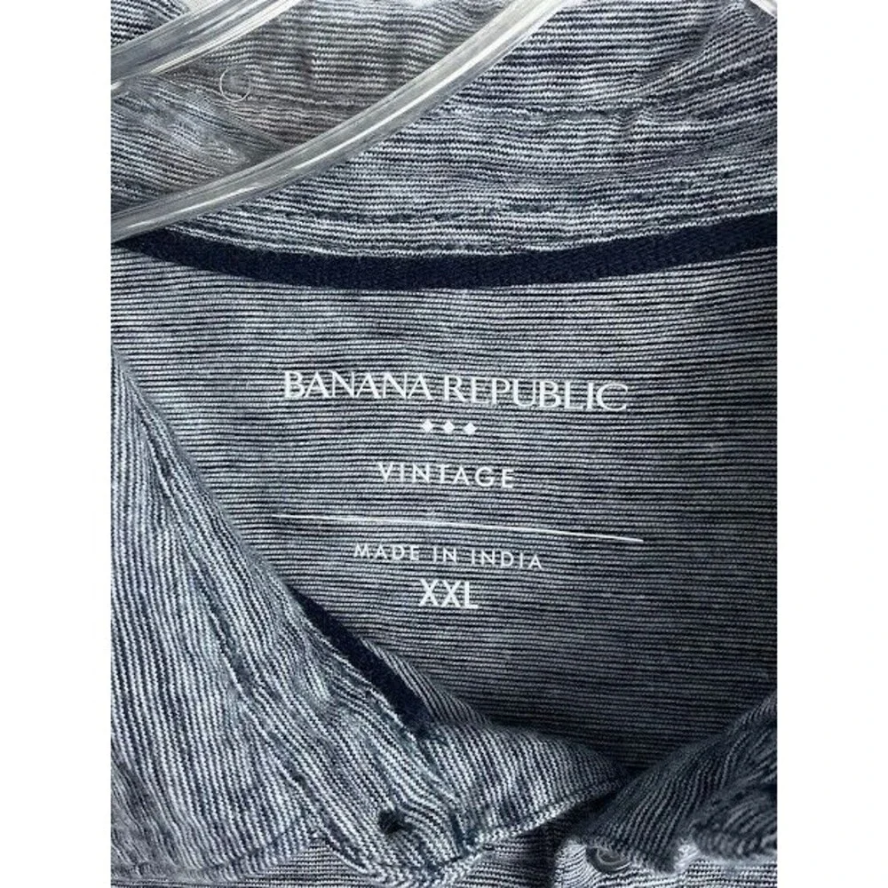 Banana Republic Mens Vintage Polo Shirt XXL Gray Space Dye Short Sleeve Cotton